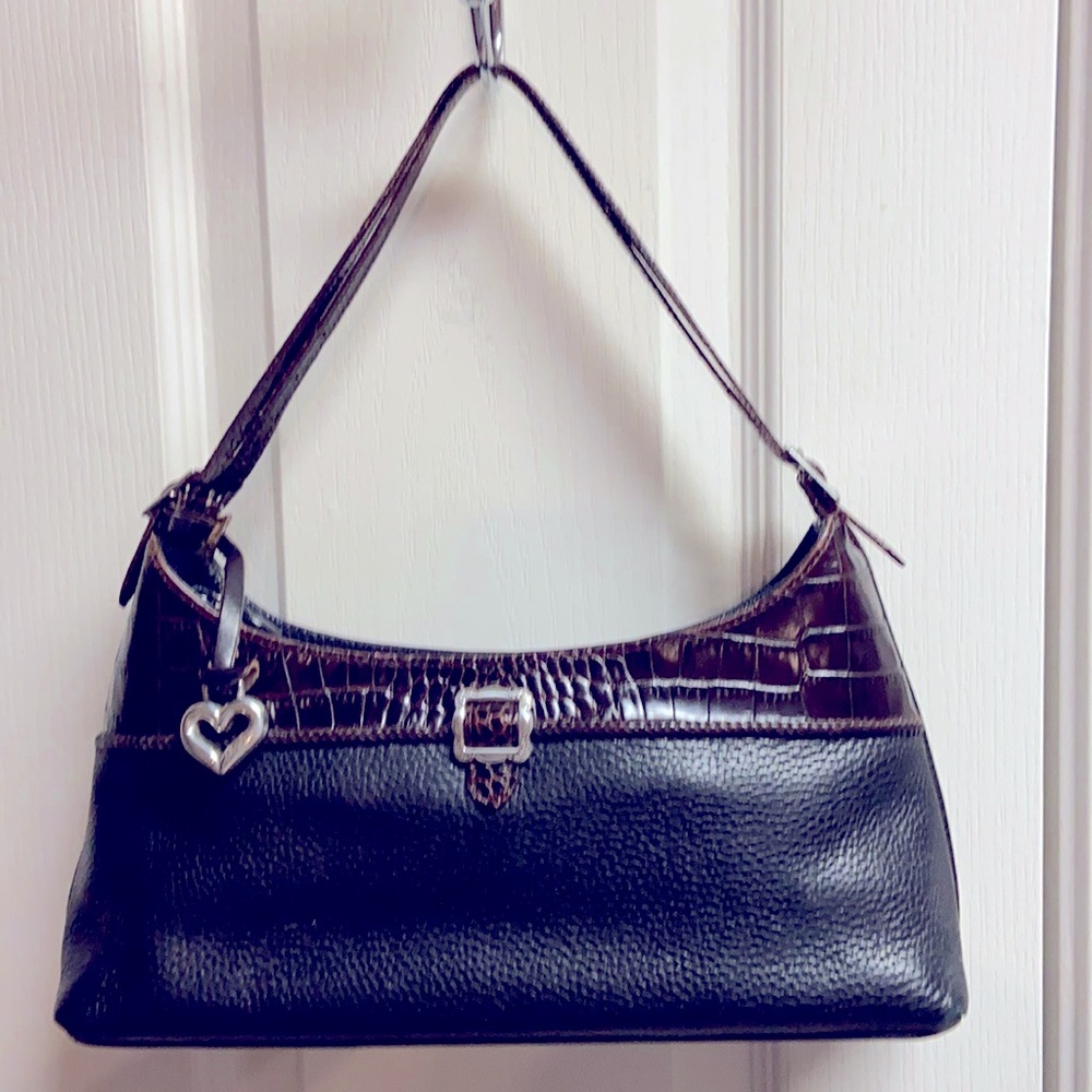 EUC BRIGTON Handbag 👜 Navy Blue and Brown strap. Gorgeous!!